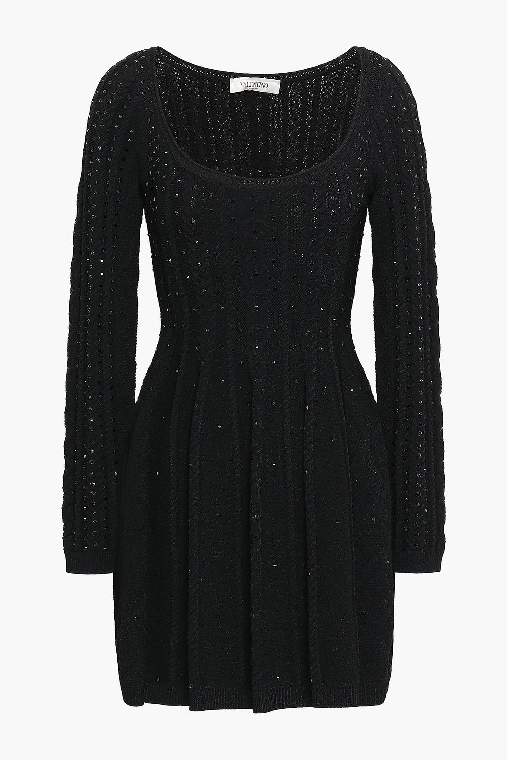 VALENTINO GARAVANI Crystal-embellished cable-knit mini dress | THE OUTNET