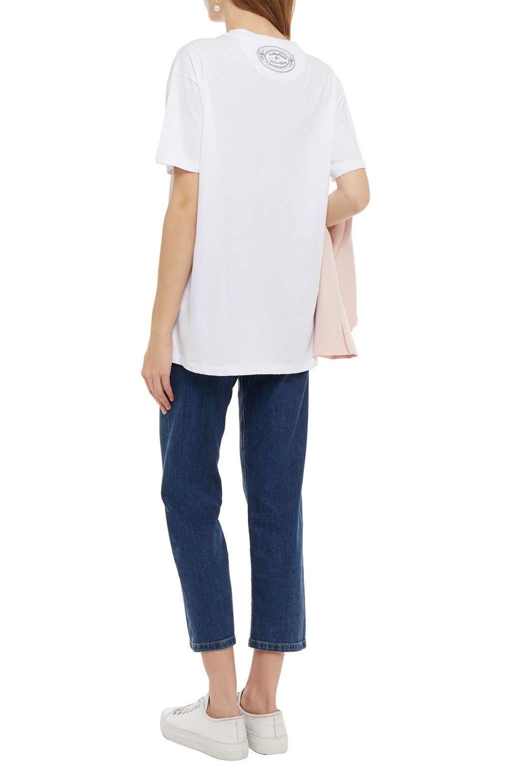 VALENTINO GARAVANI Bead-embellished printed cotton-jersey T-shirt
