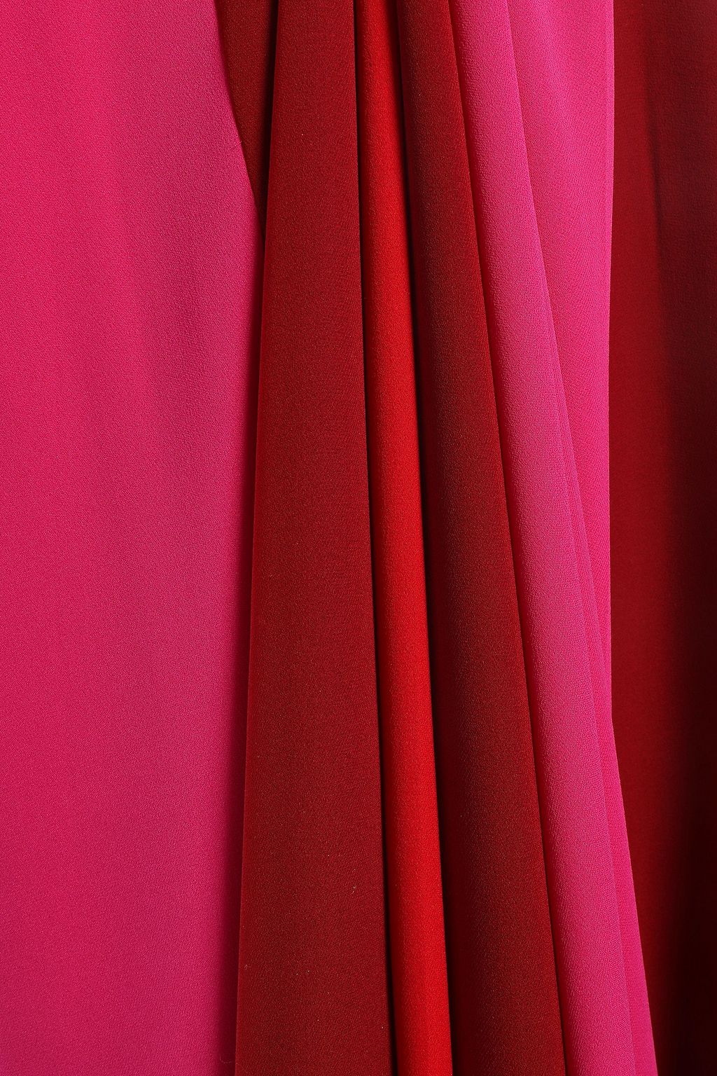 VALENTINO GARAVANI Color-block silk-crepe turtleneck maxi dress