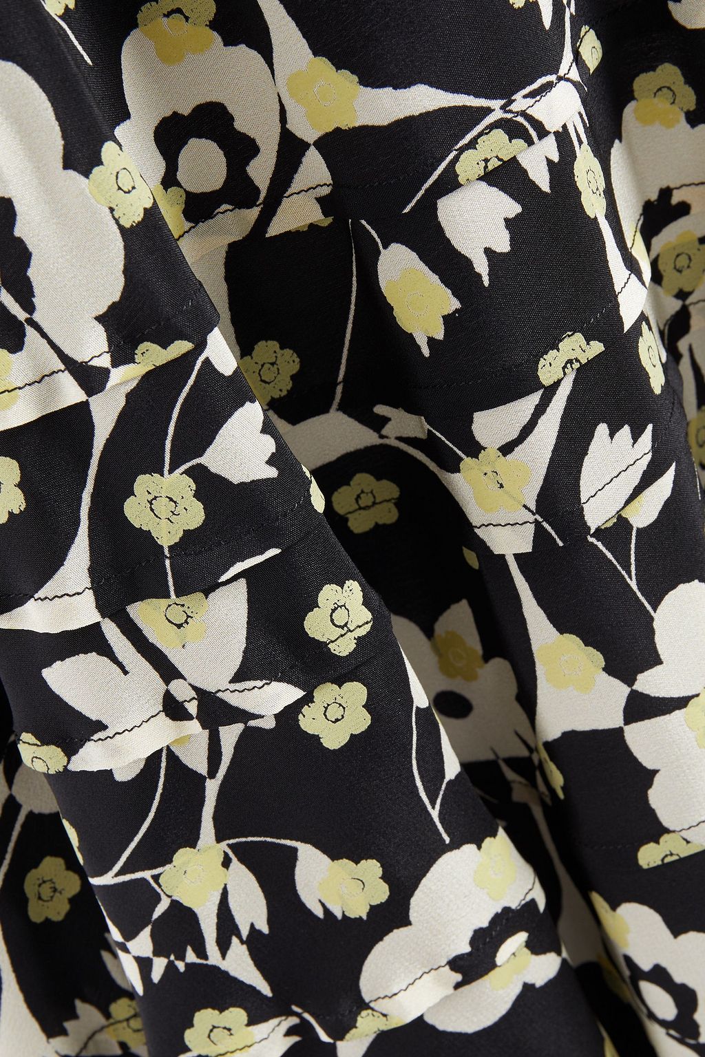 VALENTINO GARAVANI Tiered floral-print silk crepe de chine dress