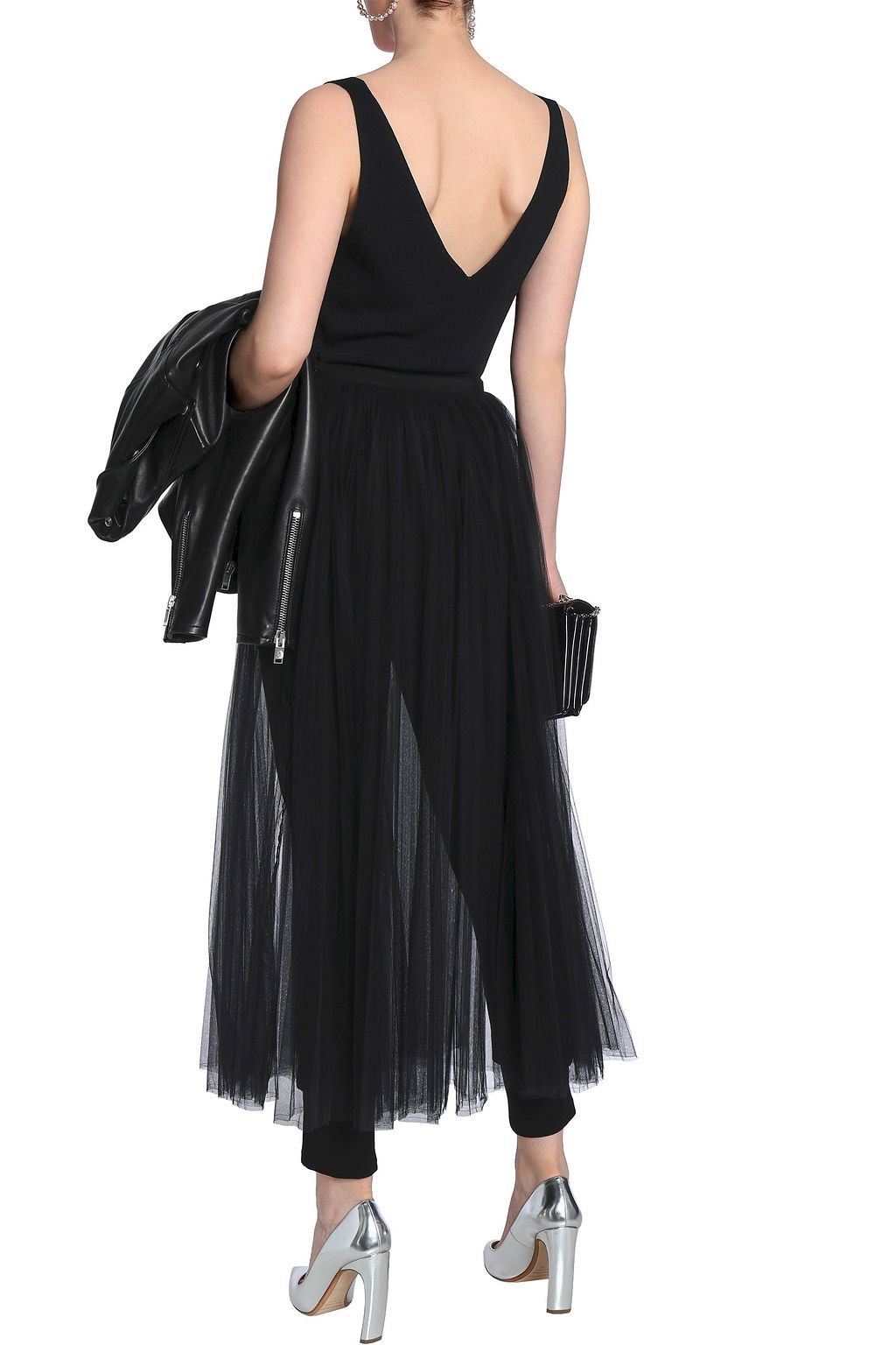 VALENTINO GARAVANI Gathered tulle midi skirt