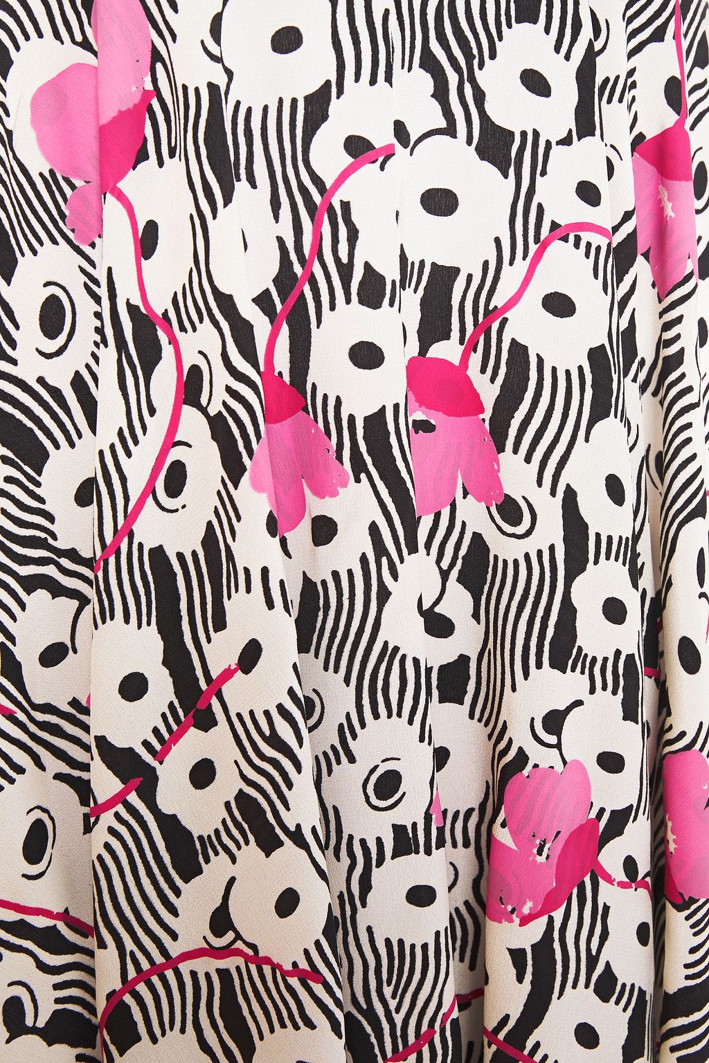 VALENTINO GARAVANI Paneled floral-print silk crepe de chine dress
