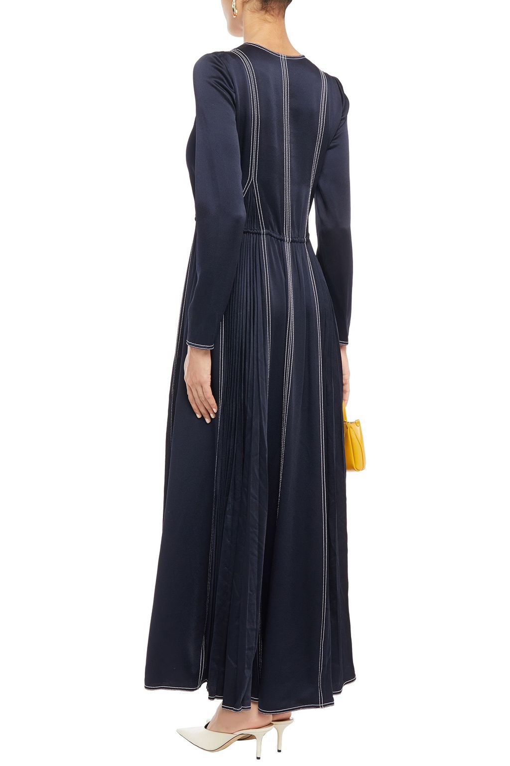 VALENTINO GARAVANI Pleated satin-crepe maxi dress