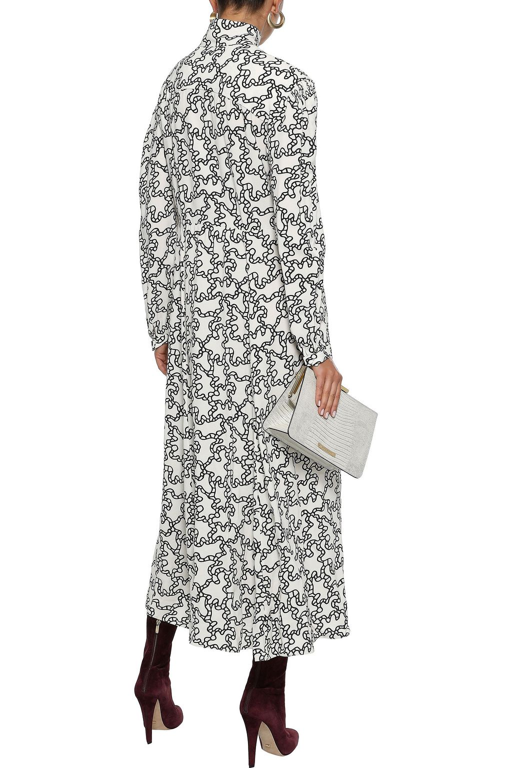 VALENTINO GARAVANI プリント クレープ ミディワンピース