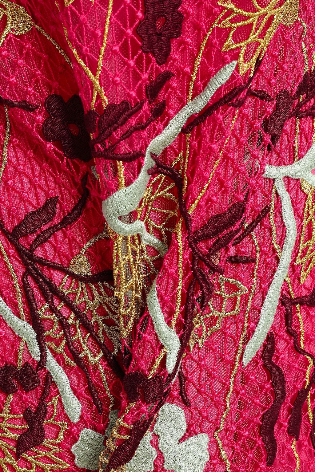 VALENTINO GARAVANI Embroidered cotton-blend guipure lace mini dress