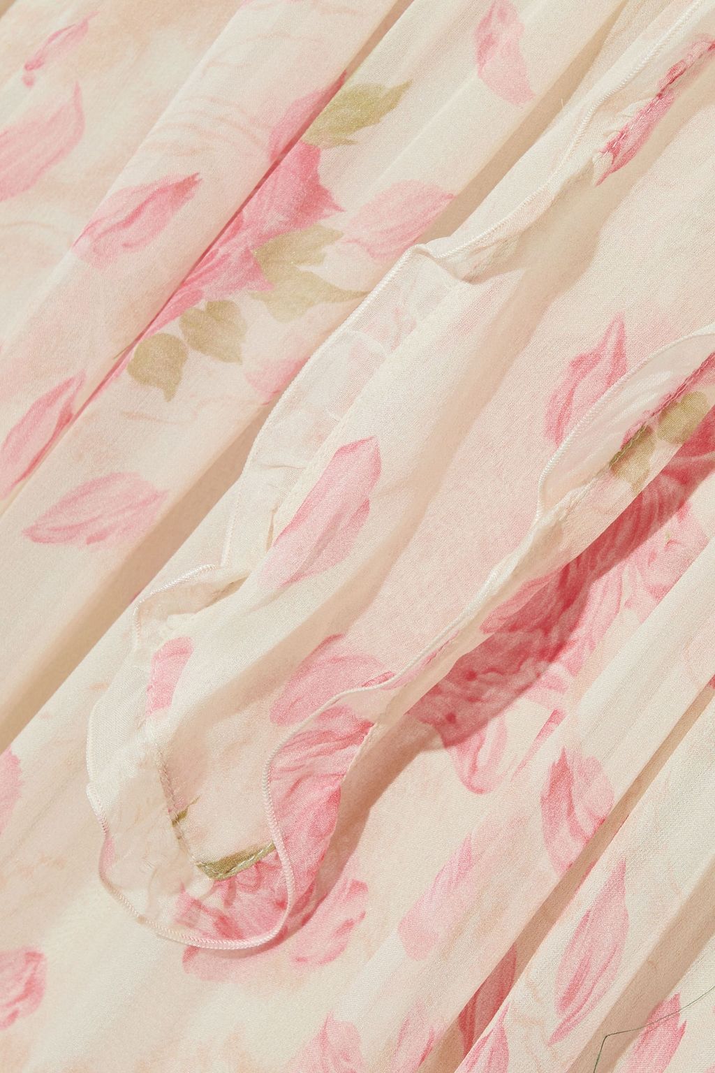 VALENTINO GARAVANI Pussy-bow floral-print silk-chiffon maxi dress