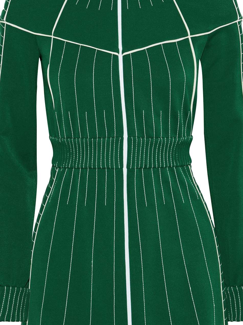 zip-detailed embroidered stretch-ponte mini dress
