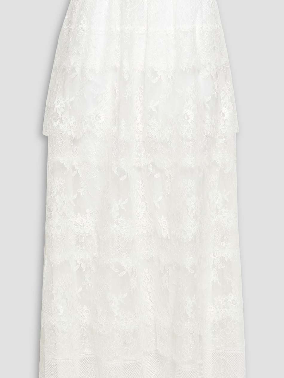 tiered lace maxi skirt