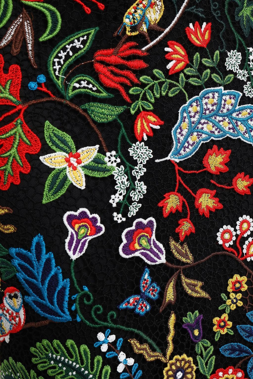 VALENTINO GARAVANI Embroidered cotton-blend macramé lace maxi skirt