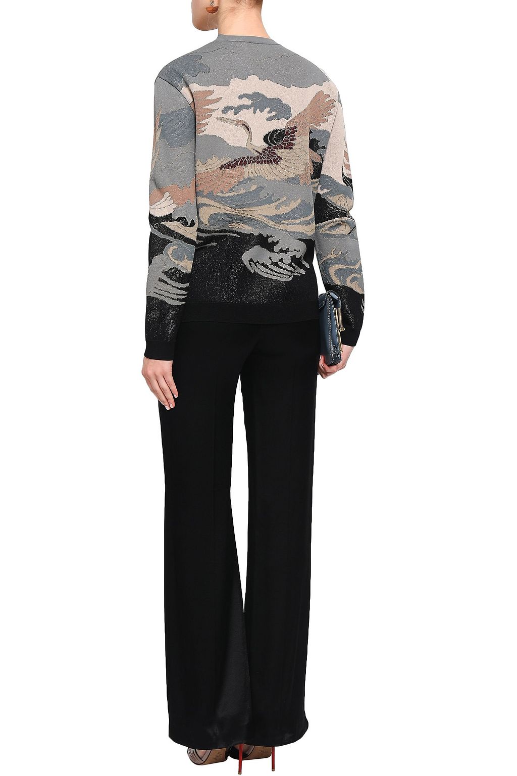 VALENTINO GARAVANI Metallic jacquard-knit sweater