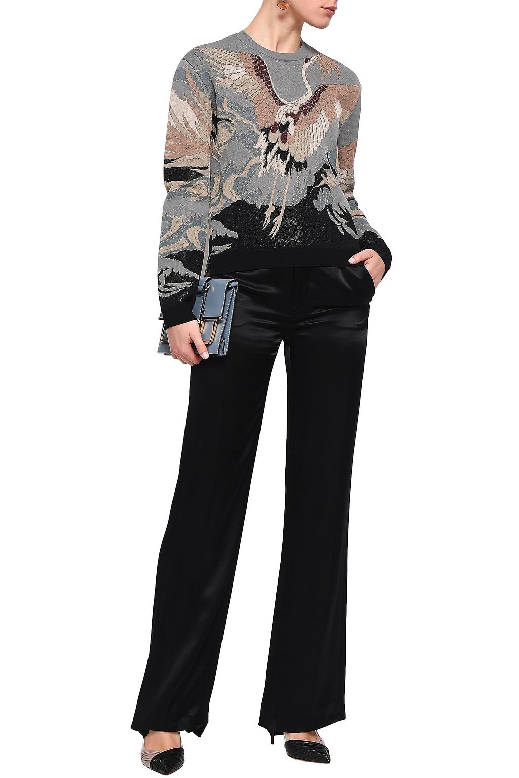 VALENTINO GARAVANI Metallic jacquard-knit sweater