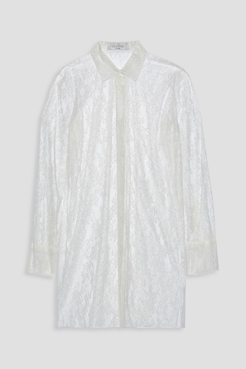 Valentino Woman Silk-lace Shirt White Size 8
