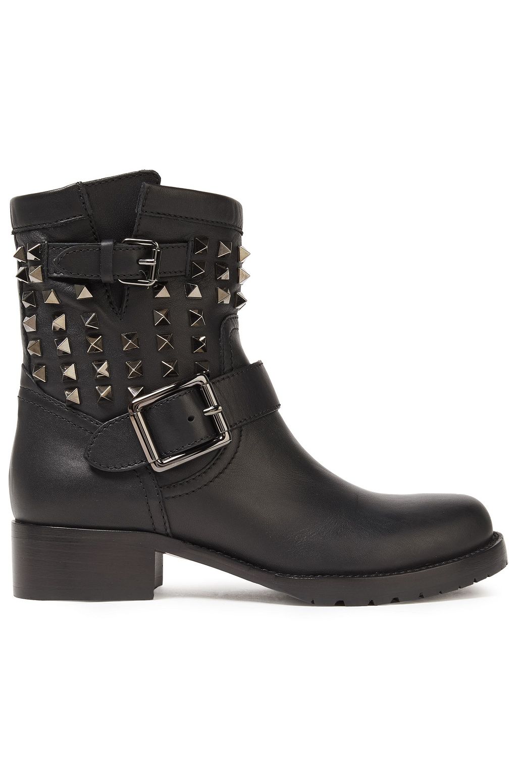 all black studded boots