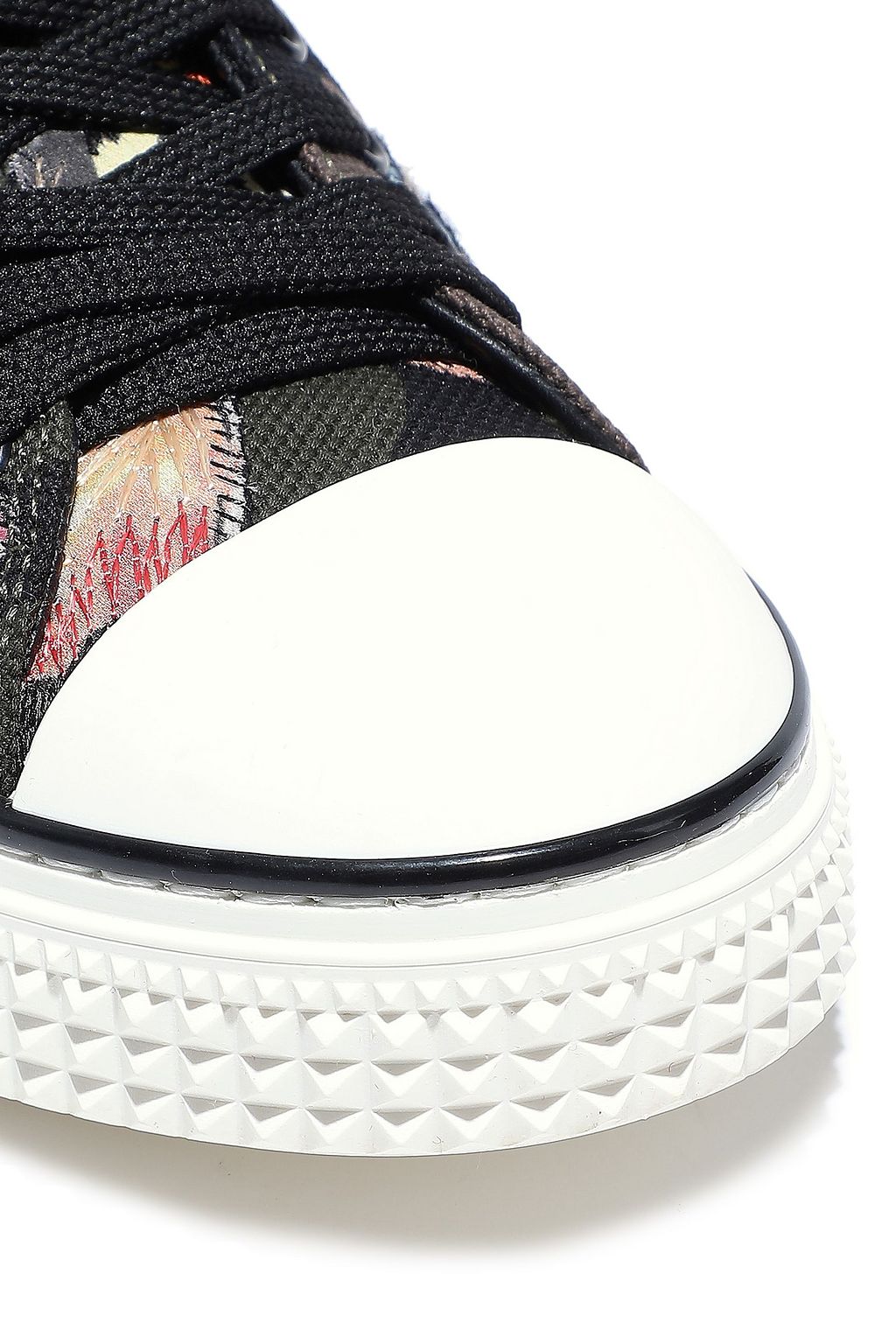 VALENTINO GARAVANI Camu Butterfly leather-trimmed embroidered printed canvas sneakers