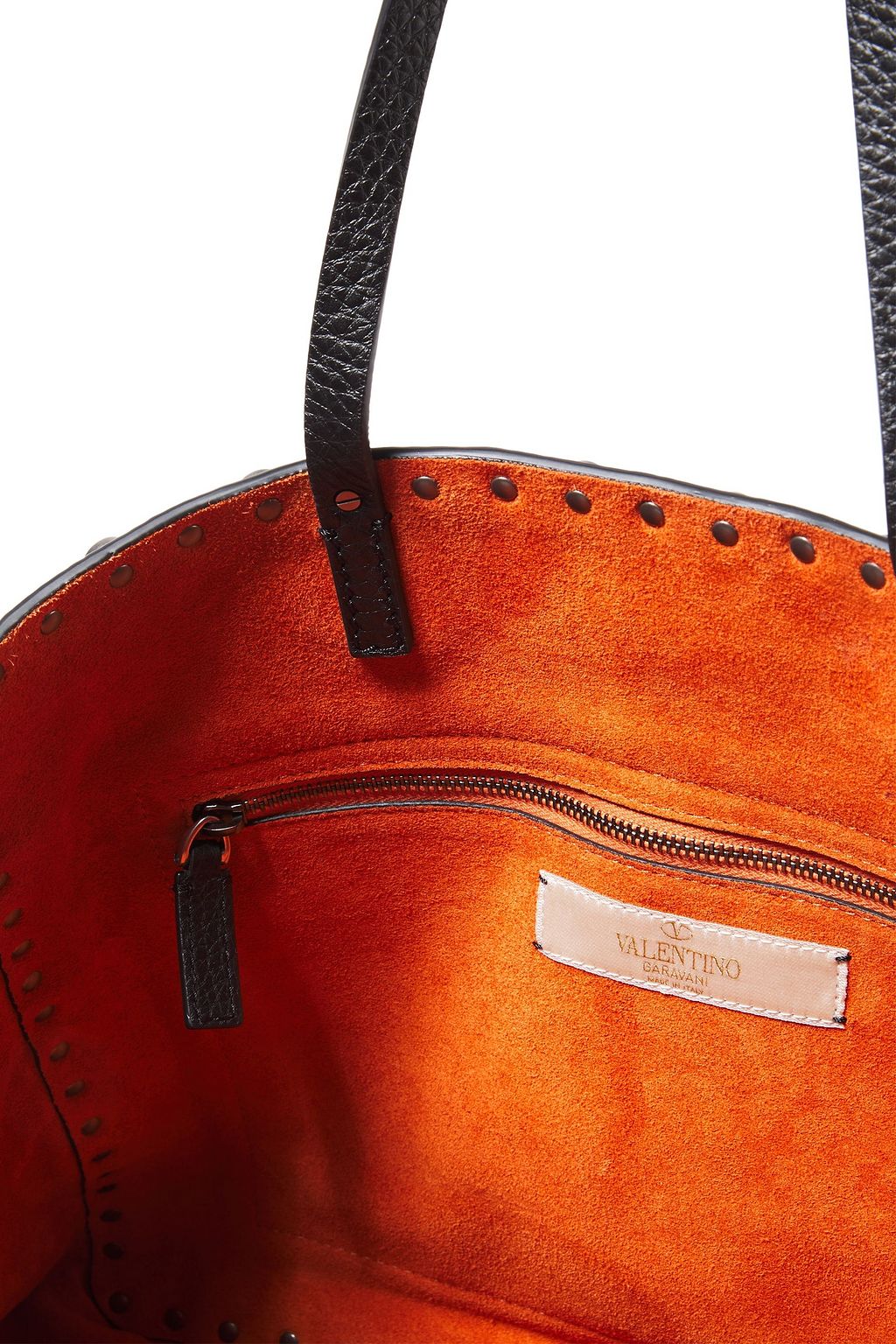 VALENTINO GARAVANI Rolling Rockstud bead-embellished pebbled-leather tote