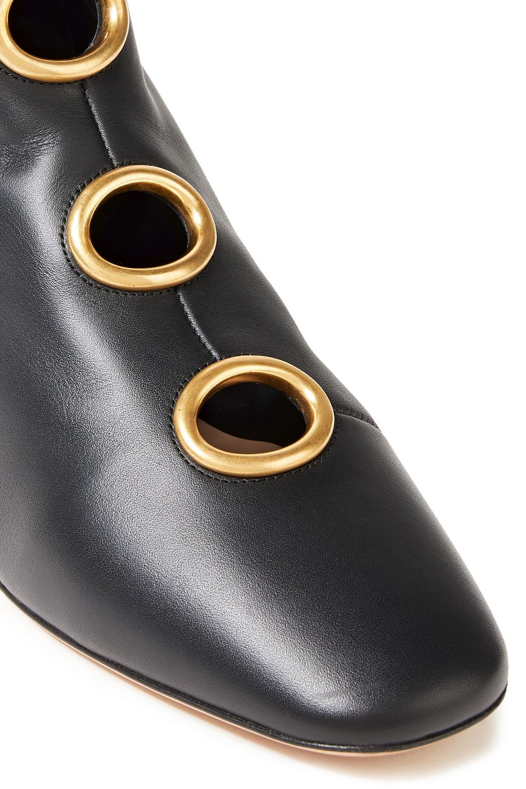 VALENTINO GARAVANI Ankle Boots aus Leder mit Ösenverzierung