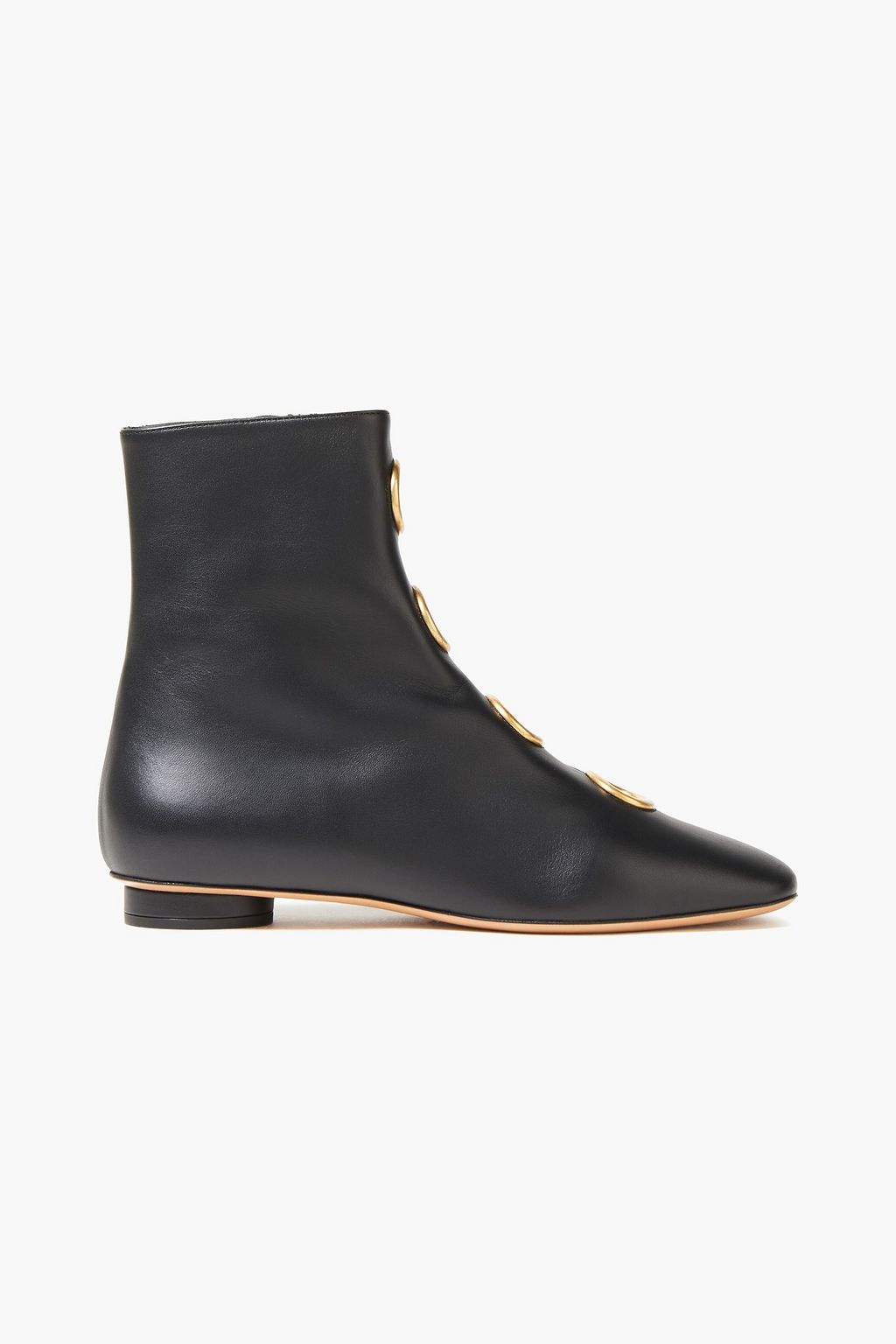 eskalere krog Rubin Black Eyelet-embellished leather ankle boots | Sale up to 70% off | THE  OUTNET | VALENTINO GARAVANI | THE OUTNET