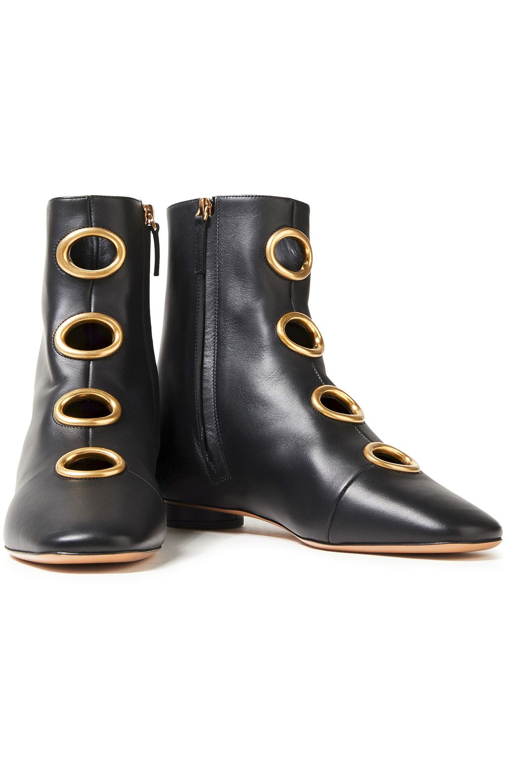 VALENTINO GARAVANI Ankle Boots aus Leder mit Ösenverzierung