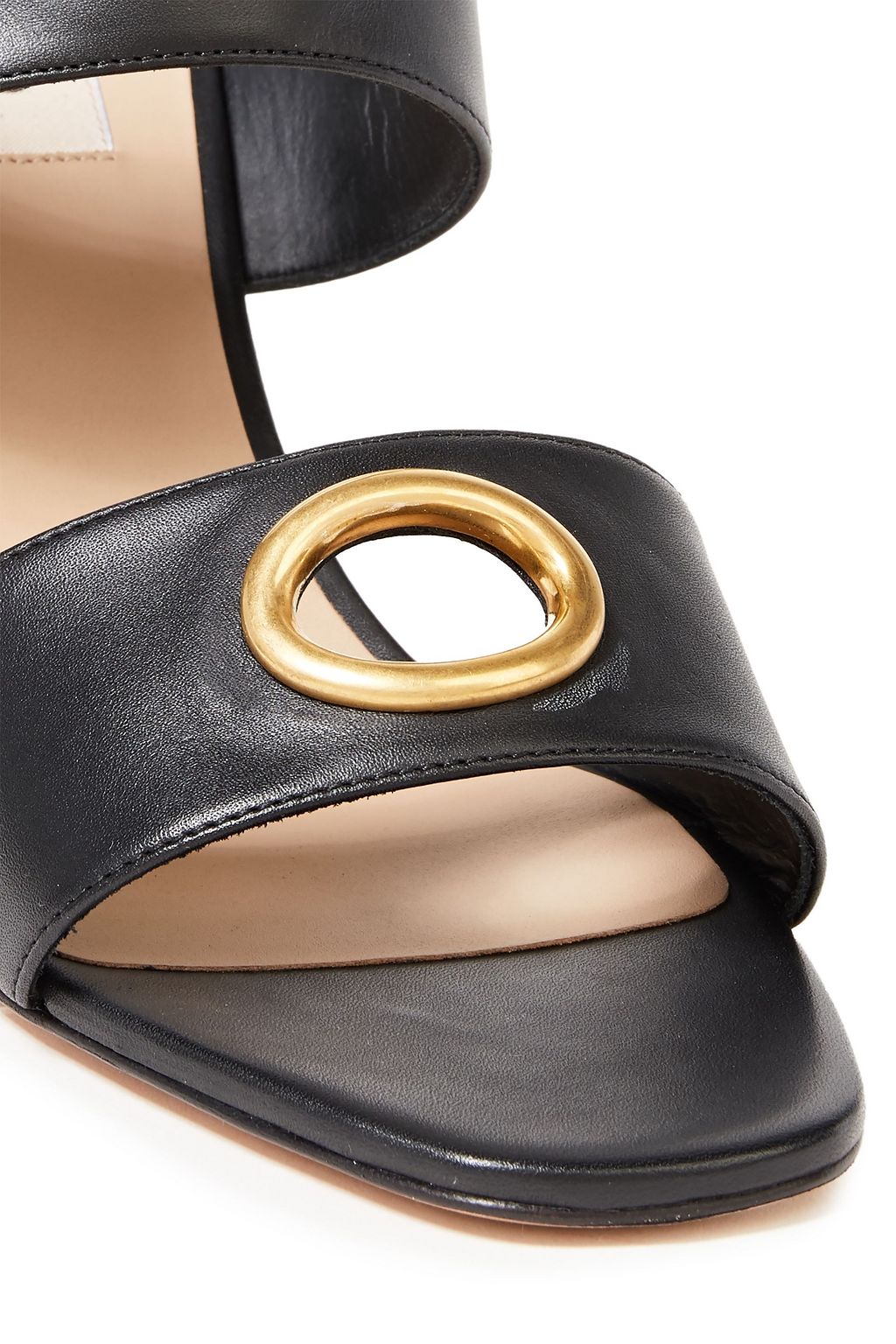 VALENTINO GARAVANI Eyelet-embellished leather slingback sandals