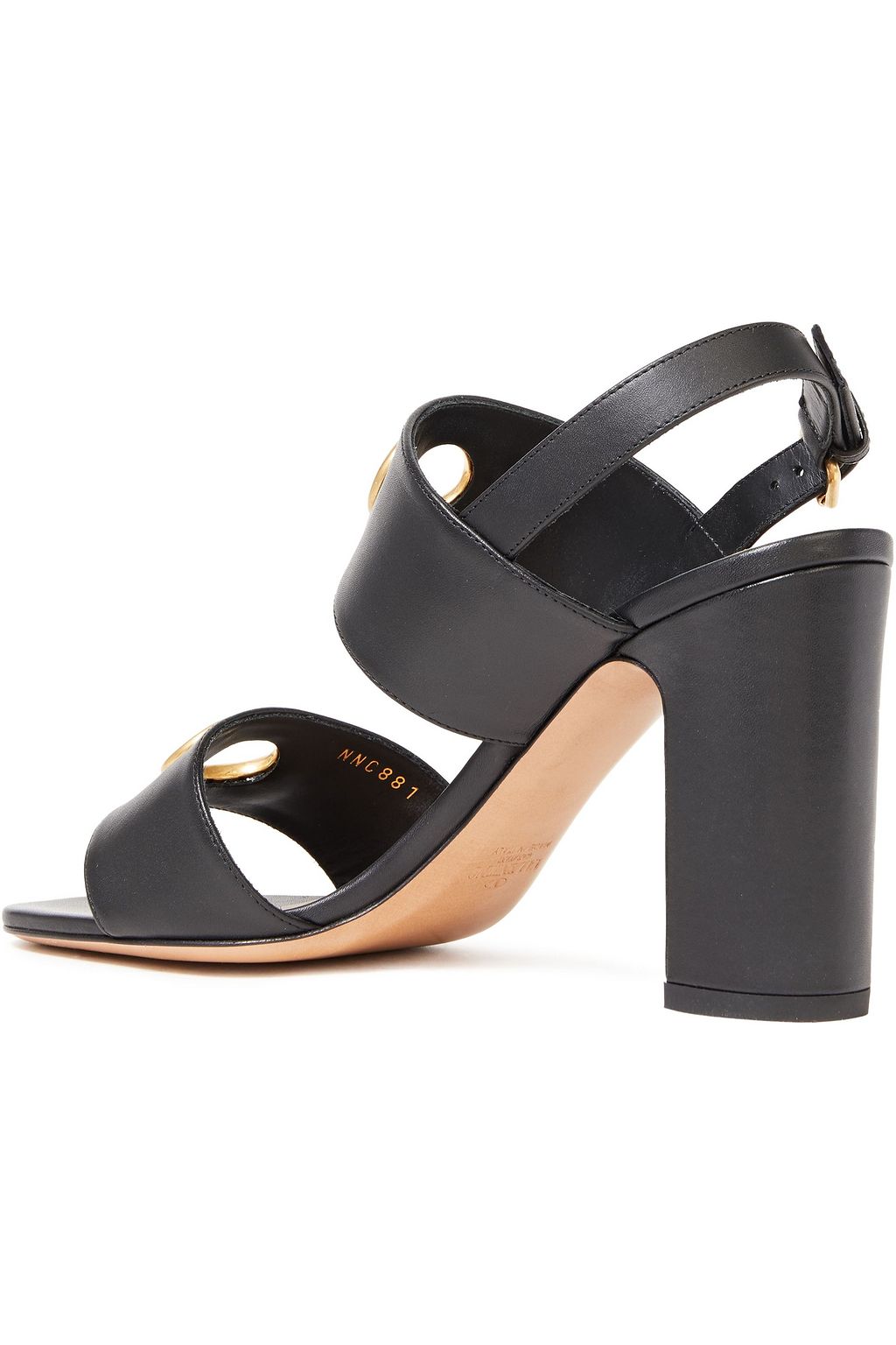 VALENTINO GARAVANI Eyelet-embellished leather slingback sandals