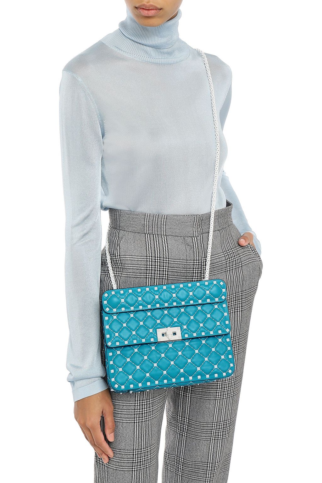VALENTINO GARAVANI Rockstud Spike quilted leather shoulder bag