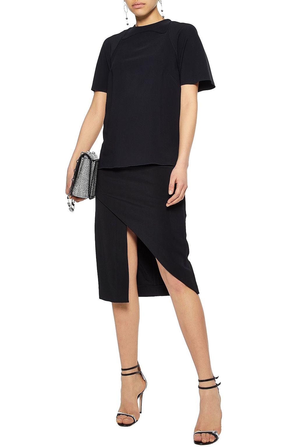 ANTONIO BERARDI Layered draped crepe top