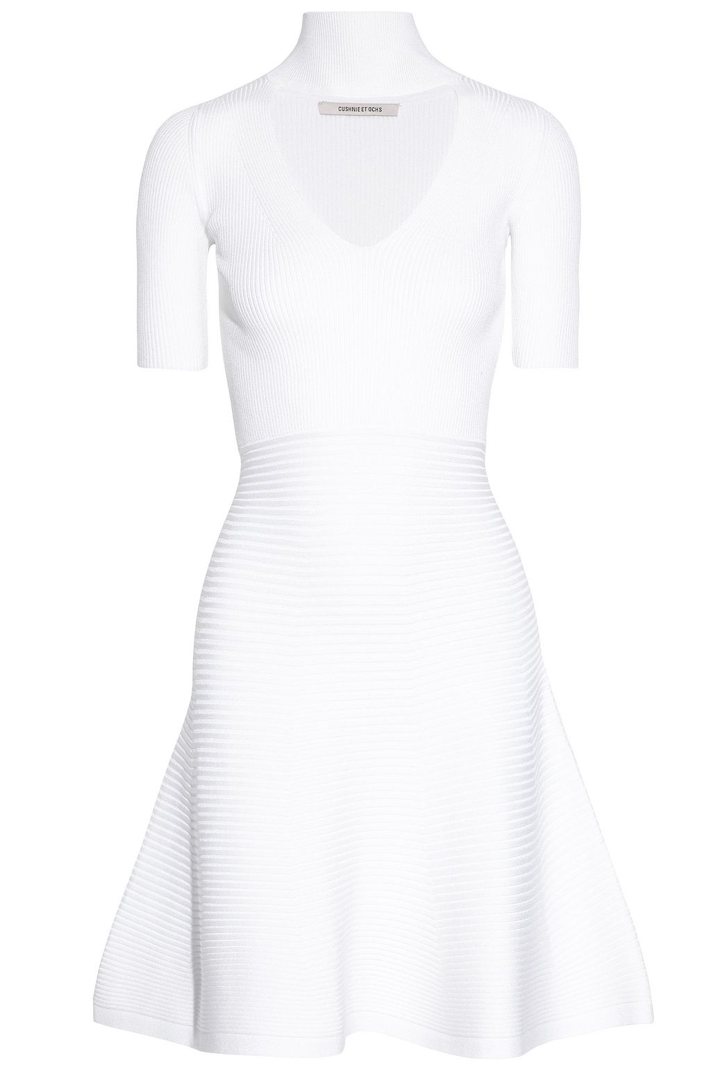 white turtleneck mini dress