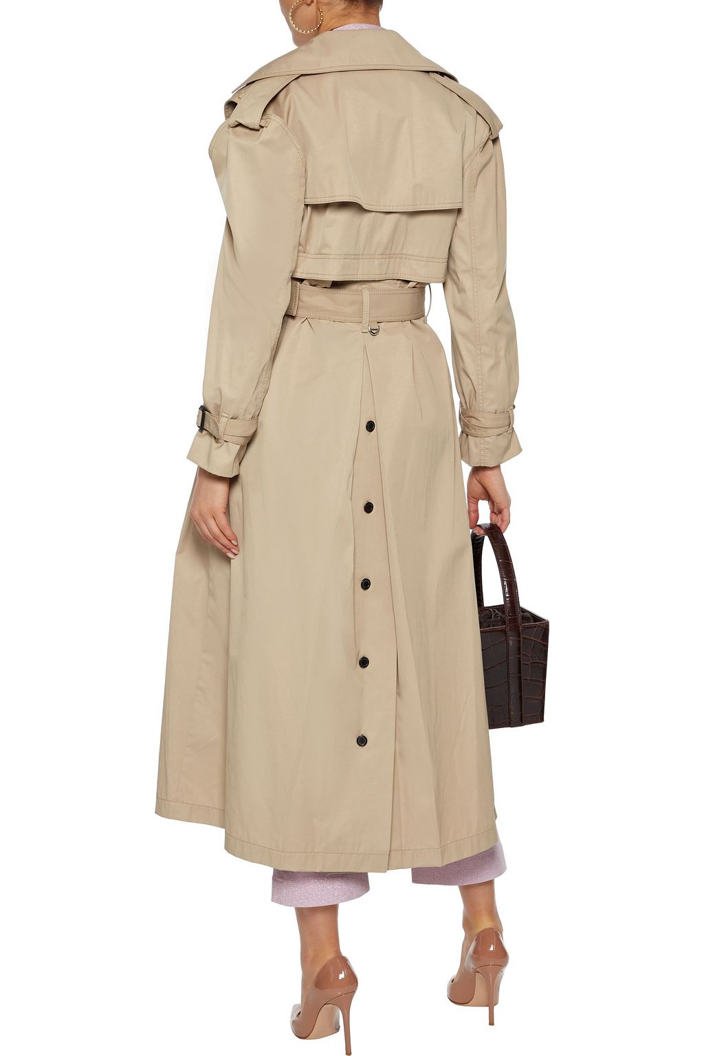 VALENTINO GARAVANI Button-detailed cutout gabardine trench coat