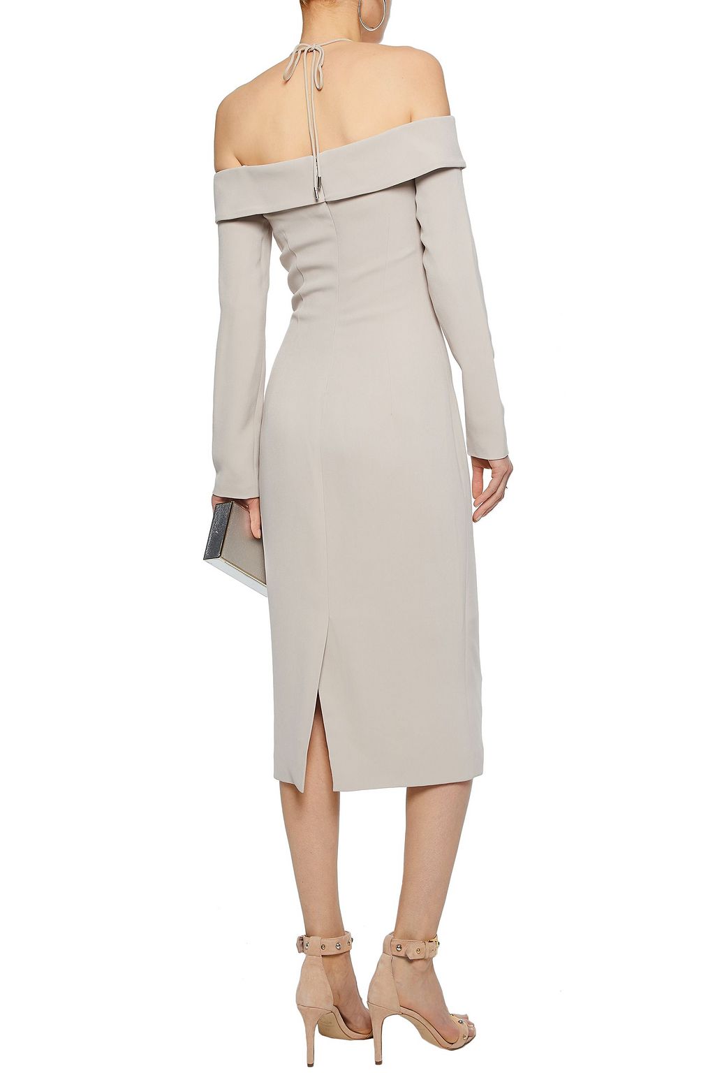 CUSHNIE Off-the-shoulder cady halterneck dress