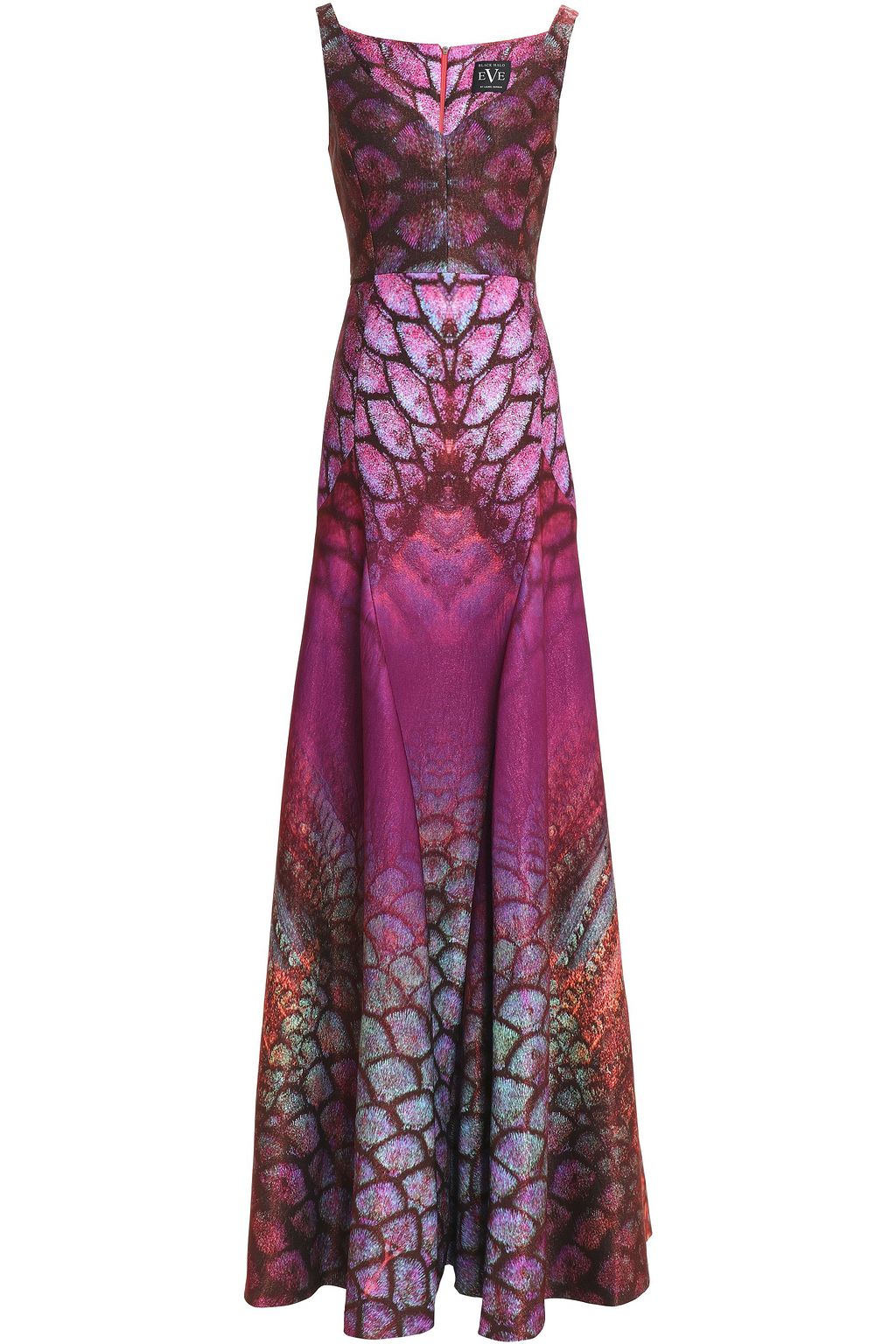 printed satin gown