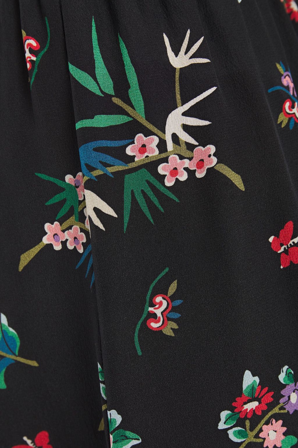 REDVALENTINO Floral-print silk crepe de chine wide-leg pants