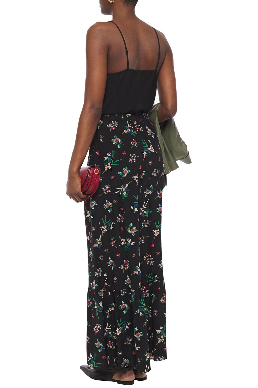 REDVALENTINO Floral-print silk crepe de chine wide-leg pants