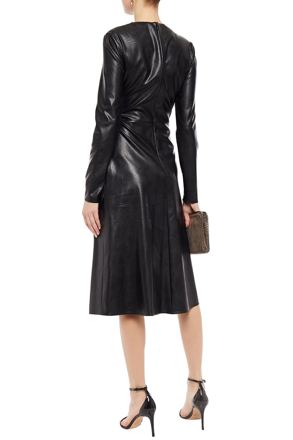 STELLA MCCARTNEY Twist-front faux textured-leather dress