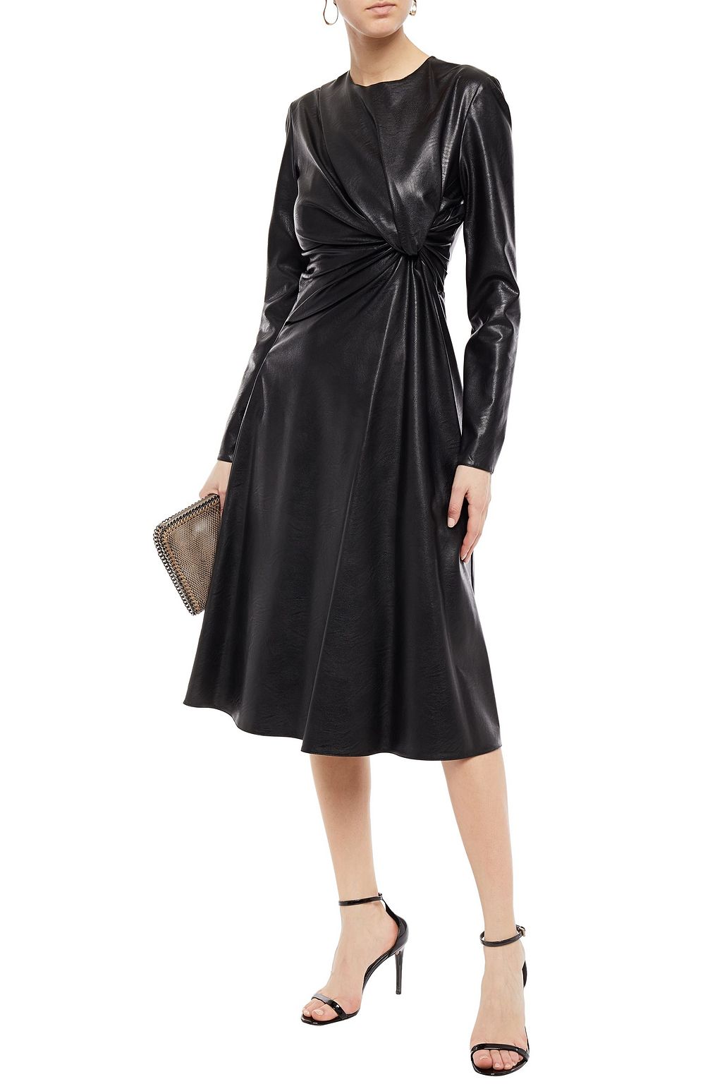 STELLA MCCARTNEY Twist-front faux textured-leather dress