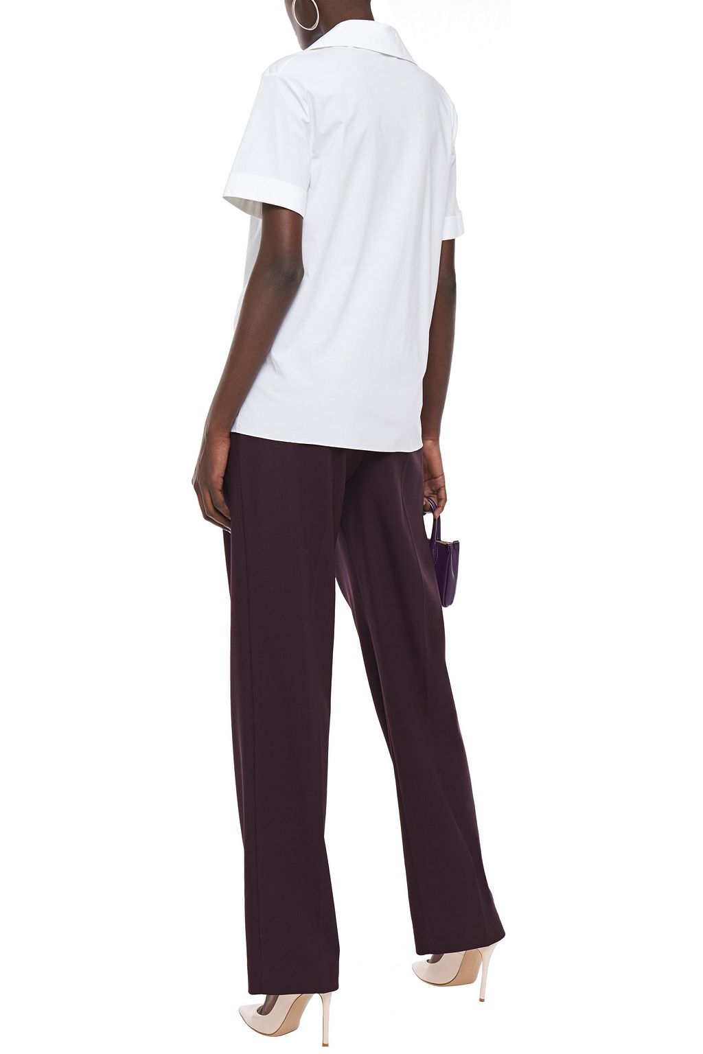 LANVIN Draped stretch-cotton poplin shirt