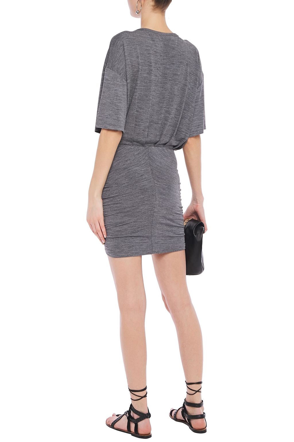IRO Speedy braid-trimmed ruched jersey mini dress