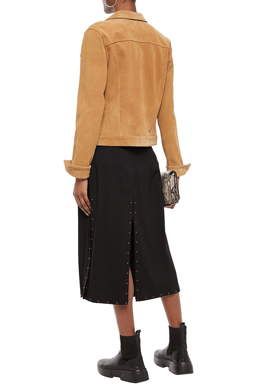 SEE BY CHLOÉ Studded crepe midi skirt