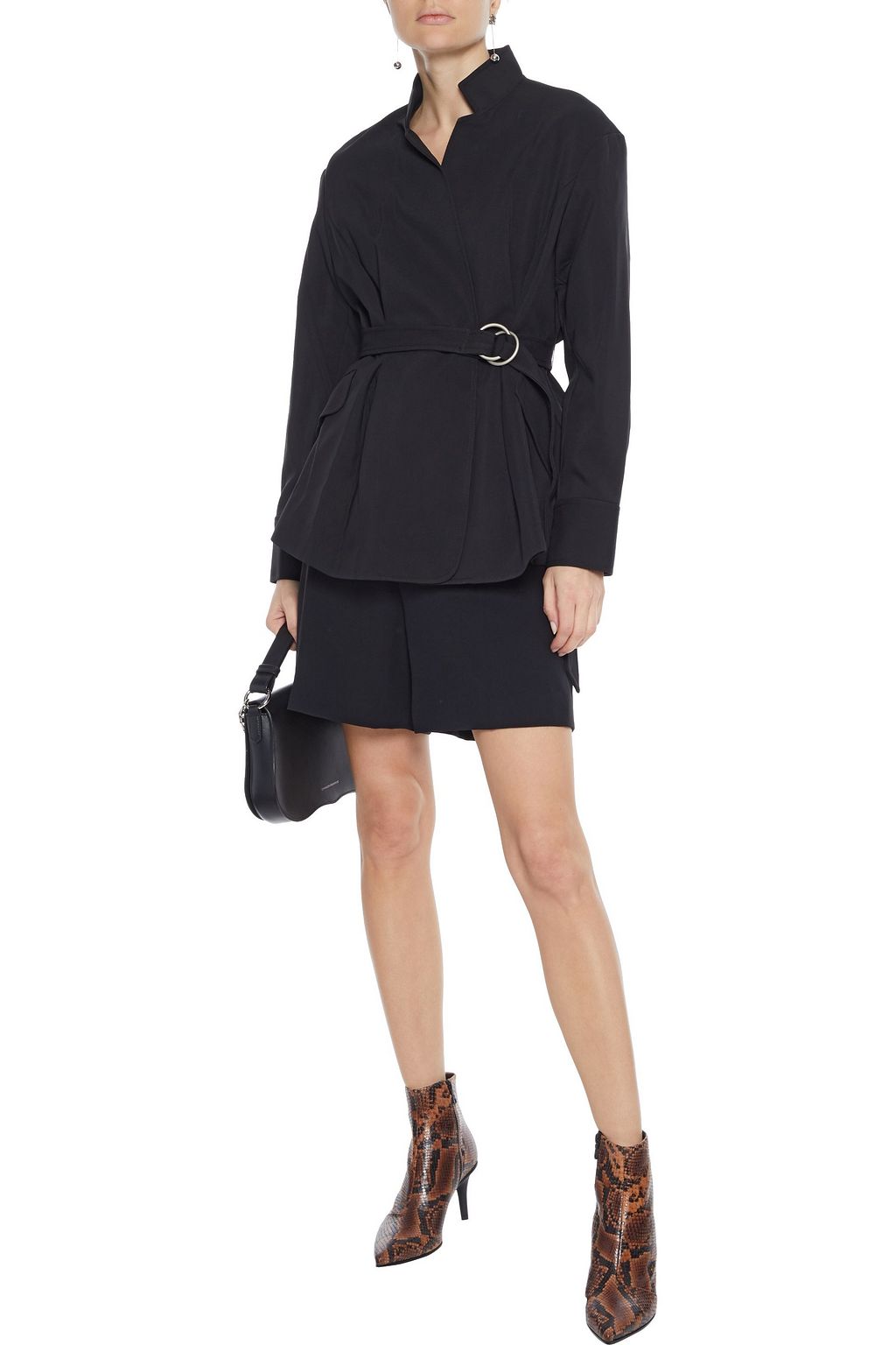 REBECCA MINKOFF Amber belted pleated cady jacket