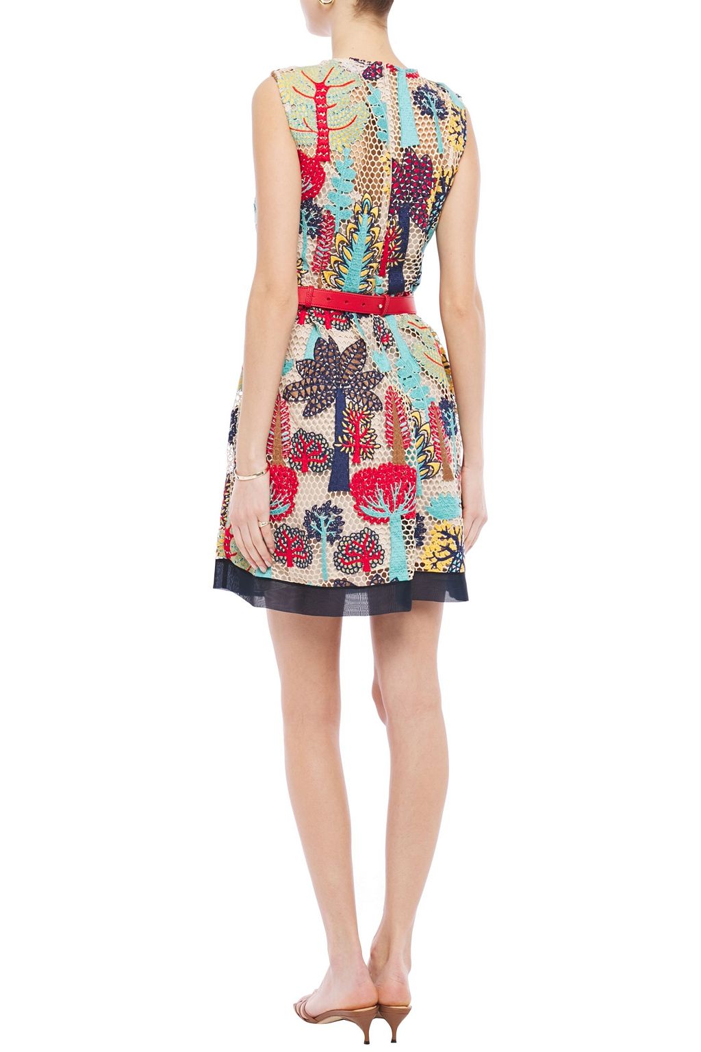 REDVALENTINO Embroidered guipure lace mini dress