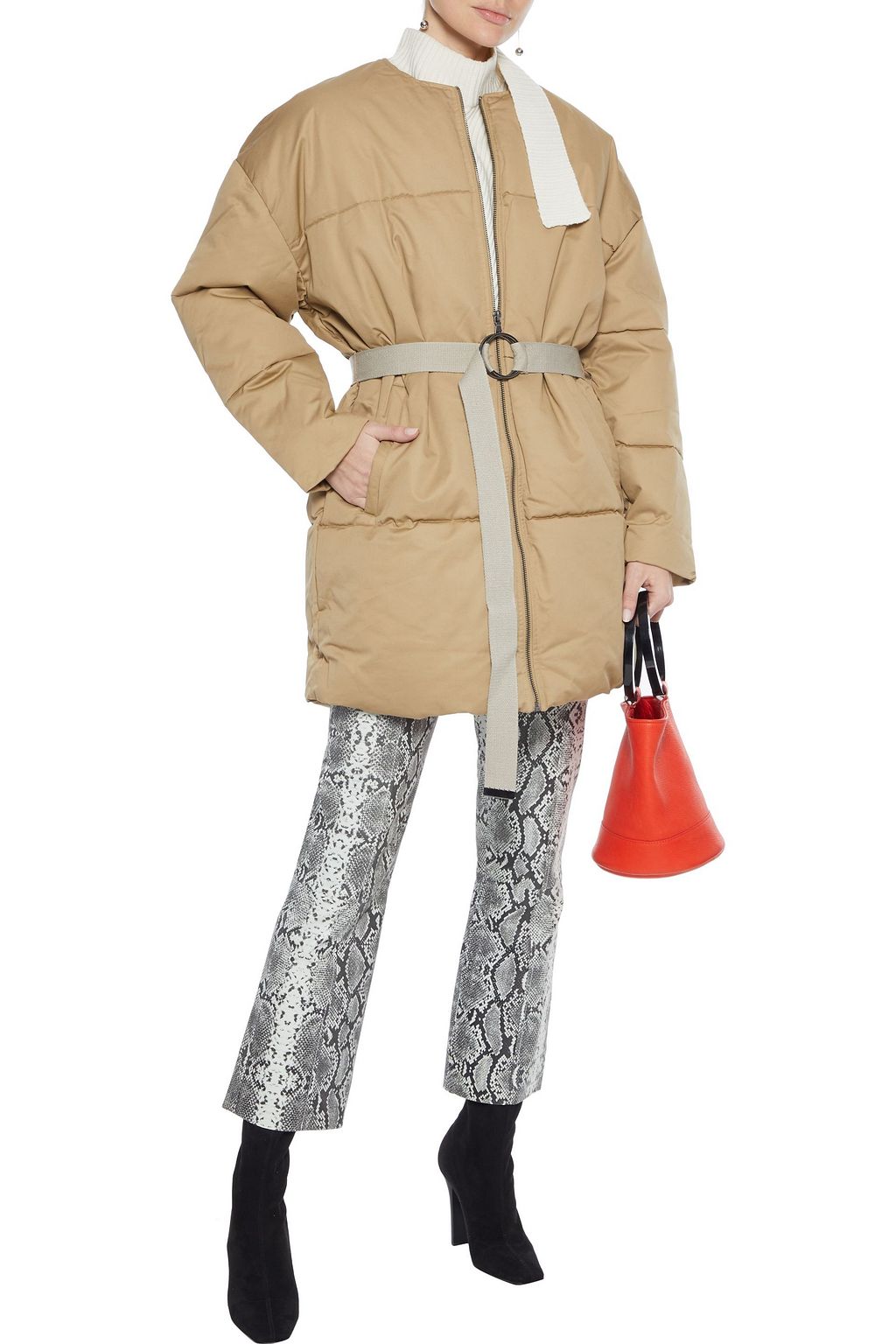 REBECCA MINKOFF Sandra quilted cotton-twill coat