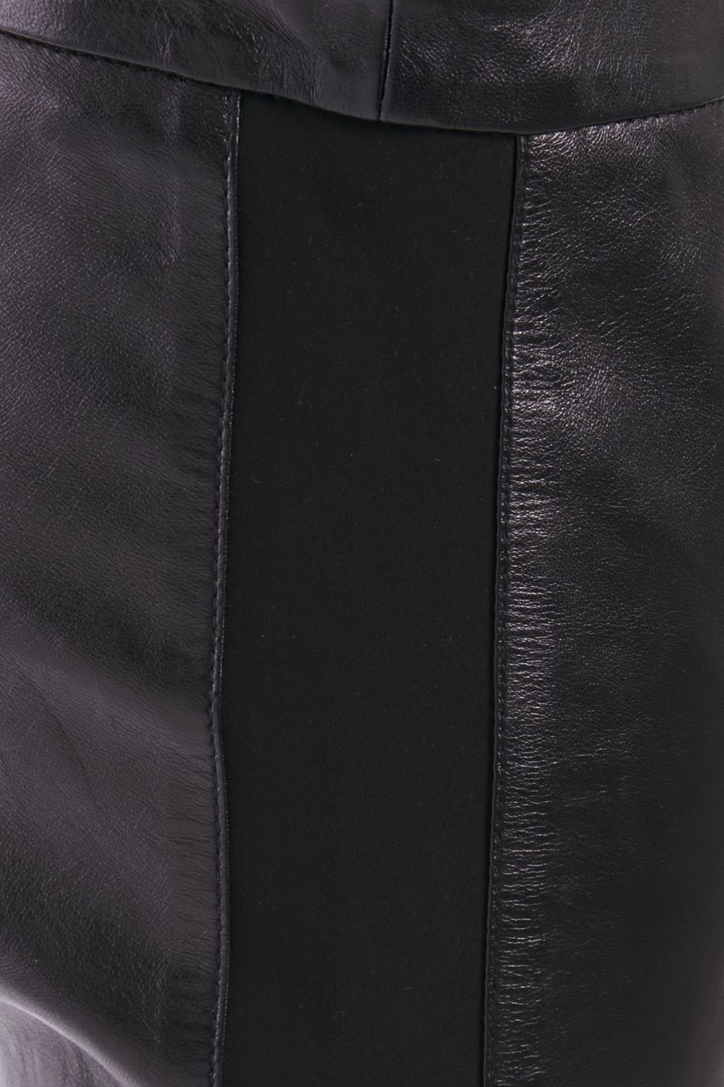 REDVALENTINO Stretch jersey-paneled leather slim-leg pants