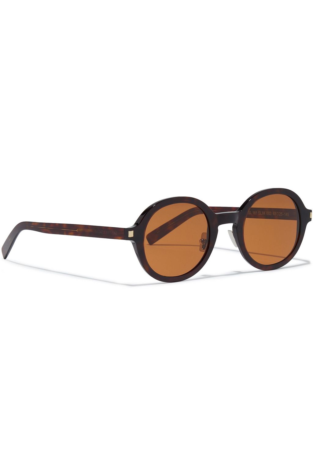 SAINT LAURENT Round-frame tortoiseshell acetate sunglasses