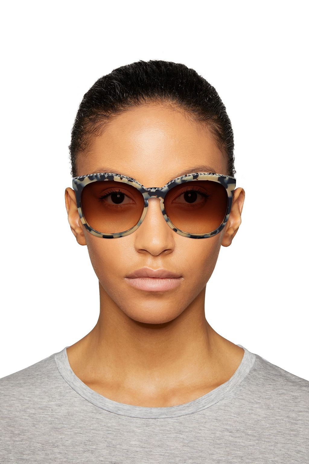 Stella Mccartney Falabella Oversized D Frame Tortoiseshell Acetate Sunglasses The Outnet 