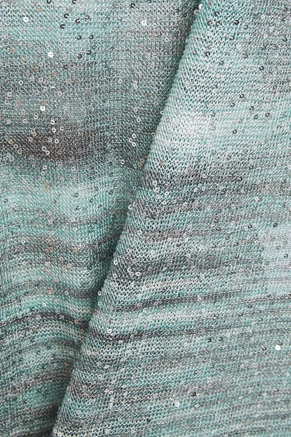MISSONI بلوزة بدون أكمام من نسيج بحبكة كروشيه بألوان متداخلة مزينة بأقراص براقة