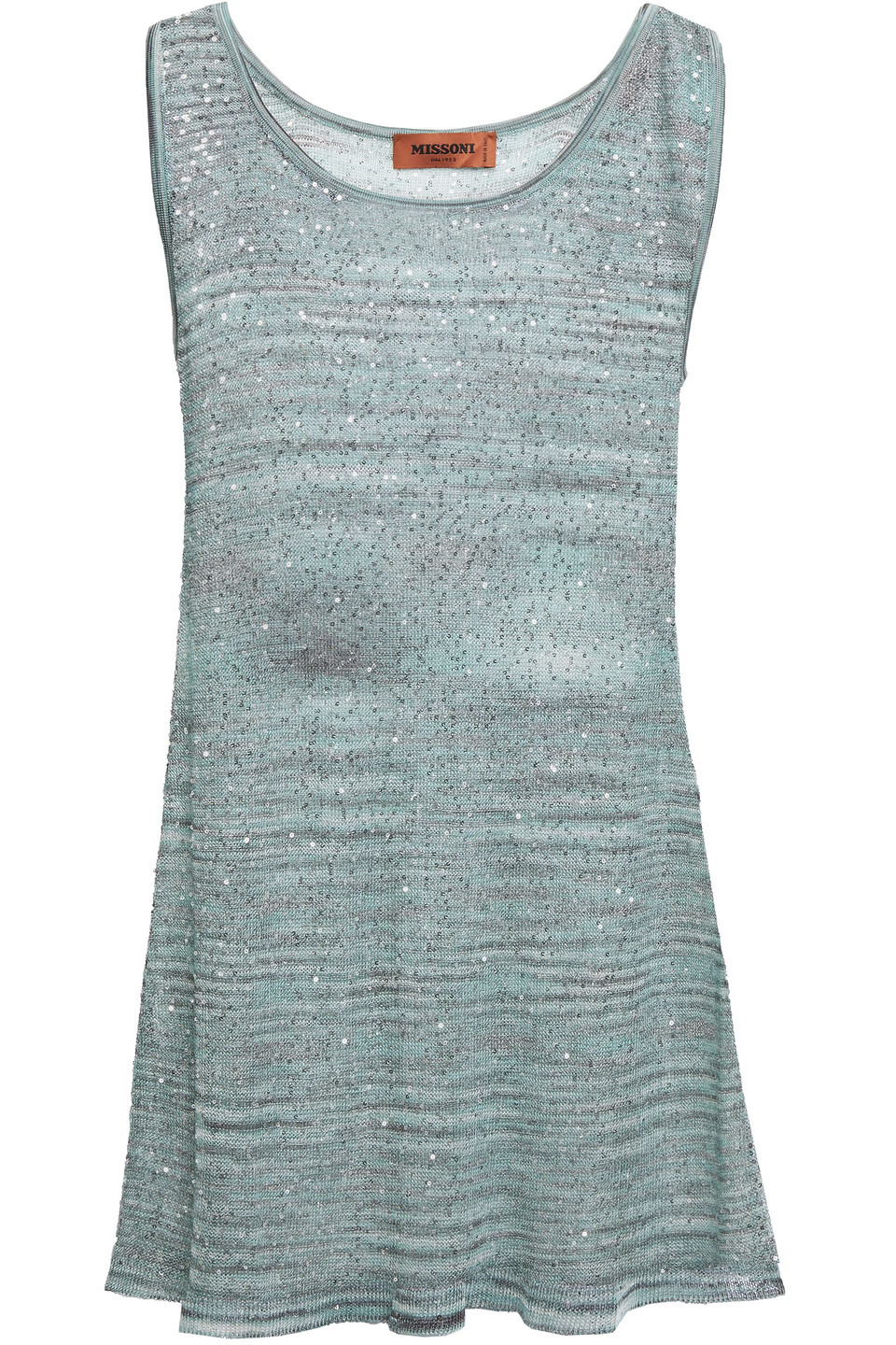 Missoni - Sequin-embellished crochet-knit tank - Blue - IT 46