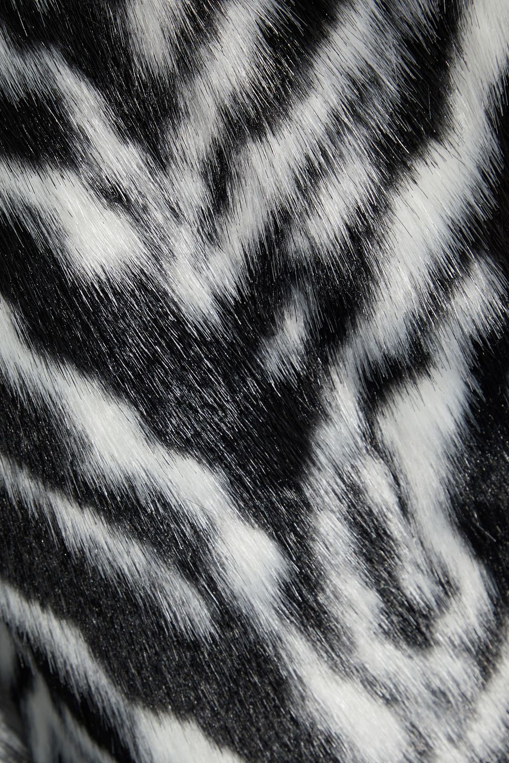 ALICE + OLIVIA Kylie French terry-trimmed zebra-print faux fur hooded coat