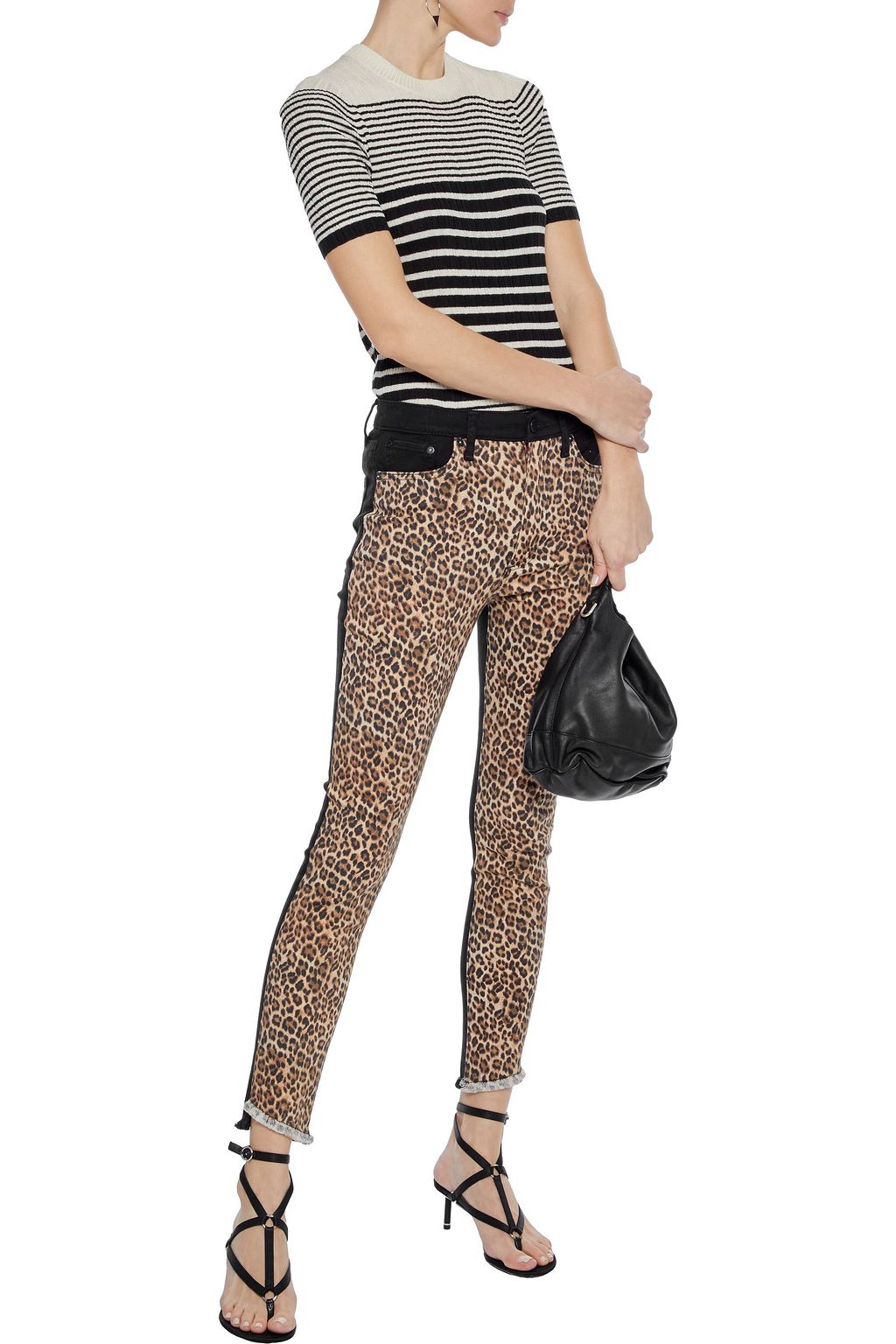ALICE + OLIVIA Good paneled leopard-print high-rise skinny jeans