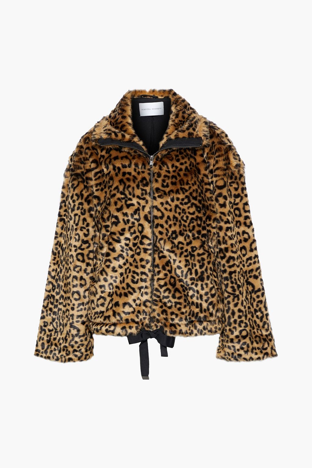 leopard print faux fur jacket