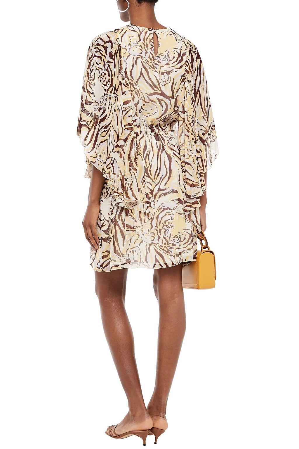 SEE BY CHLOÉ Ruffled tiger-print silk-chiffon mini dress