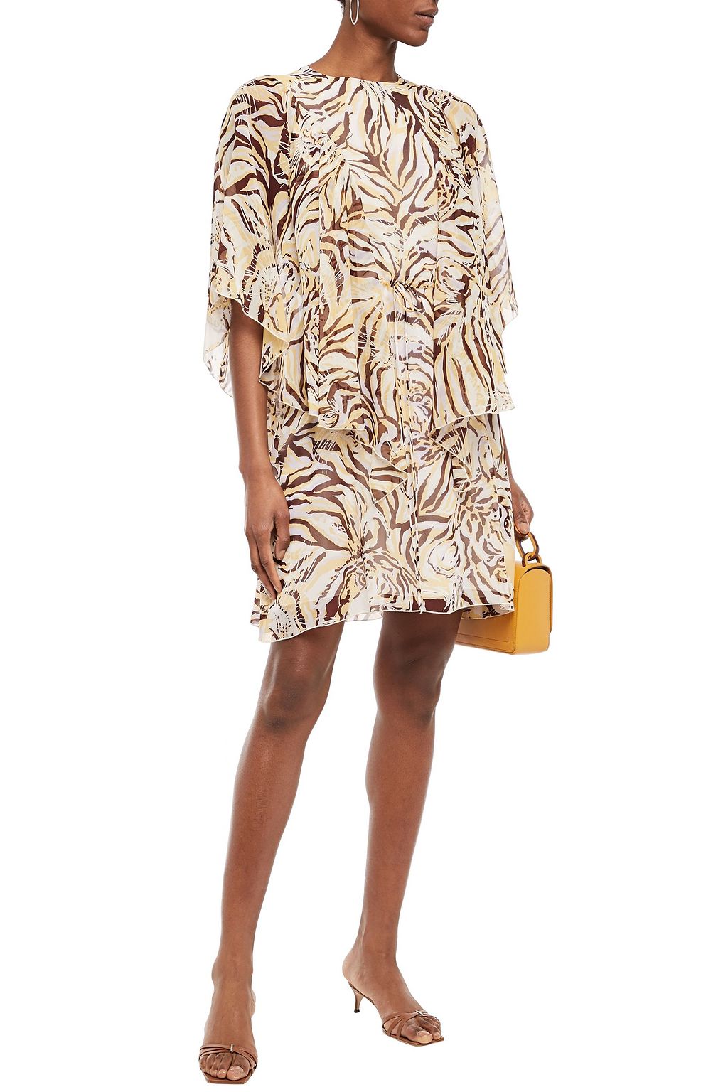 SEE BY CHLOÉ Ruffled tiger-print silk-chiffon mini dress